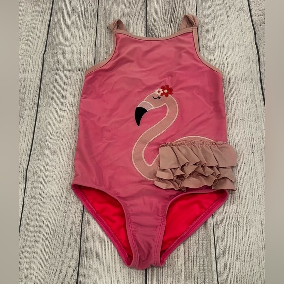 GYMBOREE Girls Flamingo One Piece Swimsuit - Splish-Splash - Pink/size 8 - Picture 1 of 8